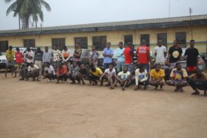 Interestingly, the  Operatives of the Lagos Zonal Office of the Economic and Financial Crimes Commission, EFCC, have arrested 24 suspected in internet fraudsters in Ogun State. The suspects are: Oladitan Olakunle Dauda, Olapade Olawale Segun, Babayemi Oluwaseun Adeyemi Yahyah, Adesoye Olayode Samuel, Sani Lekan Olaniyi, Sulaimon Adeyinka abdulahi, Sanni Olanrewaju Saheed, Oladele Adebola Felix, Idowu Afis Olamilekan, Adeniran Emmanuel Oluwaseun, Alarape Sakiru Olawale,Yusuf Waheed, Olajide Segun Yinka, Aderibigbe Ibikunle Adedeji, Okerin Olamilekan Emmanuel and  Adelakun Owolabi Samuel. Others are: Olajide Ayobami Paul, Okenla Hammed Adetola, Akorede Adebayo Aderemi,  Ajibola Azeez Olayinka, Salaudeen Taofeeq Olawale, Solomon Akintoye Omisakin, Ibraheem Saheed Ayinde and Odusanya Olawale Abiodun. They were arrested at their various residences in the Sango area of Ogun State, on March 21, 2021, following intelligence reports received by the Commission about their involvement in the alleged criminal activities. Items recovered from the suspects include exotic cars, mobile phones of various brands, laptop computers, Wi-Fi and modem devices. The suspects will soon be charged to court.