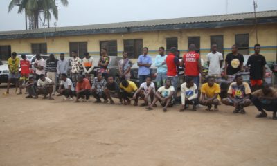 Interestingly, the  Operatives of the Lagos Zonal Office of the Economic and Financial Crimes Commission, EFCC, have arrested 24 suspected in internet fraudsters in Ogun State. The suspects are: Oladitan Olakunle Dauda, Olapade Olawale Segun, Babayemi Oluwaseun Adeyemi Yahyah, Adesoye Olayode Samuel, Sani Lekan Olaniyi, Sulaimon Adeyinka abdulahi, Sanni Olanrewaju Saheed, Oladele Adebola Felix, Idowu Afis Olamilekan, Adeniran Emmanuel Oluwaseun, Alarape Sakiru Olawale,Yusuf Waheed, Olajide Segun Yinka, Aderibigbe Ibikunle Adedeji, Okerin Olamilekan Emmanuel and  Adelakun Owolabi Samuel. Others are: Olajide Ayobami Paul, Okenla Hammed Adetola, Akorede Adebayo Aderemi,  Ajibola Azeez Olayinka, Salaudeen Taofeeq Olawale, Solomon Akintoye Omisakin, Ibraheem Saheed Ayinde and Odusanya Olawale Abiodun. They were arrested at their various residences in the Sango area of Ogun State, on March 21, 2021, following intelligence reports received by the Commission about their involvement in the alleged criminal activities. Items recovered from the suspects include exotic cars, mobile phones of various brands, laptop computers, Wi-Fi and modem devices. The suspects will soon be charged to court.