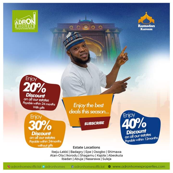 Eid-el-Fitri: Adron Homes Offer Nigerians Promo Of Lands With N25,000 Naira