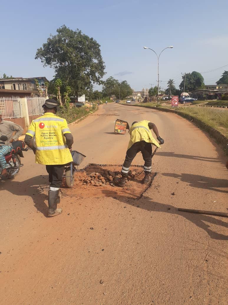 OGPWA COMMENCES ANOTHER PHASE OF ROAD REPAIRS, CAUTIONS ROAD USERS.