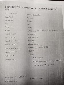 Death Of Sylvester Oromoni Jnr Natural----CP Odumosu Gives Full Details Of Investigation