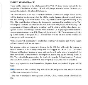 Primate Ayodele’s 2022 Prophecy On Boris Johnson Comes To Pass