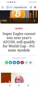 Primate Ayodele Prophesied Super Eagles Loss At AFCON In 2021 (PROOF)