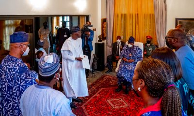BUHARI VISITS SHONEKAN'S FAMILY IN LAGOS