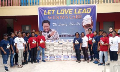 TB Joshua Disciples Give 250 Bags Of Rice, N1 Million To Widows In Lagos