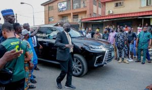 Photos: Moment Tinubu, Obasa Arrive Agege, Visit Home Of Late Prof Samuel