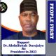 2023: Dr Abdulfattah Durojaiye Declares For Presidency, Reveals Reasons Behind Ambition