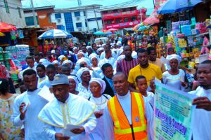 Primate Ayodele Holds Street Evangelism, Rally With Church Members In Lagos
