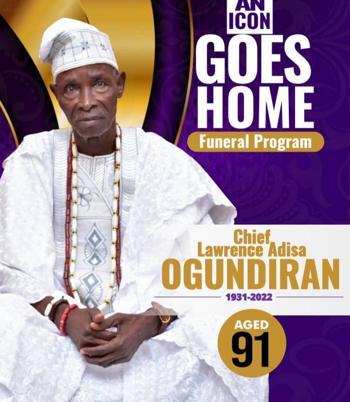 Pa Lawrence Ogundiran to be buried in Ibadan this weekend