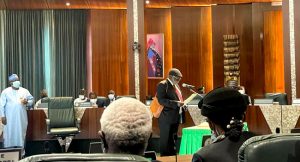 BREAKING: Buhari swears-in Olukayode Ariwoola as new acting CJN 
