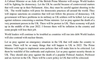 Primate Ayodele: The Prophet That Foretold The Emergence And Exit Of Boris Johnson As UK Prime Minister