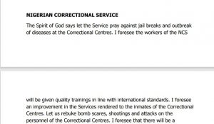 Nigerian Military Confirms Primate Ayodele’s Prophecy, Reveals Terrorist Plans To Attack More Prisons