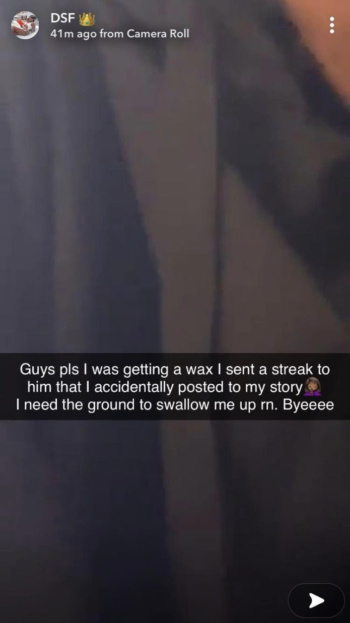 Actress Dorcas Fapson accidentally uploads nude video she was sending to singer Skiibii on her Snapchat story 