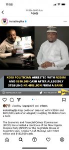 How Prophet Kingsley Aitafo Predicted Arrest Of Kogi Politician 

When God speaks, the wise listens. Again one of the prophetic warnings of Prophet Aitafo Kingsley Oladapo has come to pass. The shepherd I charge of Oneness in Christ ministry weeks back revealed that a politician or popular figure who is the head of a syndicate or sitting atop money will be exposed and arrested.

Like several of his prophecies that have come to pass, the Economic and Financial Crimes Commission (EFCC) arrested some members of an alleged cyber-fraud syndicate with N326 million and $610,500 cash.

The commission said in a statement on Tuesday that the syndicate included the Kogi State House of Assembly candidate of the New Nigeria Peoples Party (NNPP), Ismaila Atumeyi.

Mr Atumeyi was arrested along with an alleged serial fraudster, Joshua Dominic, in a sting operation, at Macedonia Street, Queens Estate, Karsana, Gwarinpa, Abuja, on 30 October, the anti-graft agency’s statement stated.

The statement signed by EFCC’s spokesperson, Wilson Uwujaren, said Mr Atumeyi was arrested with the naira component of the funds and cash sum of $140,500.

It added that EFCC operatives recovered $470,000 from a former bank employee, Abdumalik Salau Femi, in Lagos on Tuesday.

The statement said Mr Femi, who allegedly supplied inside information that facilitated a cyber-attack on a bank by the syndicate, was picked up on Tuesday at Radisson Blu Hotel in Lagos.

After Mr Femi’s arrest, the EFCC said, a search warrant was “conducted on his home in Morgan Estate, Ojodu” where the money was said to have been recovered.

The recovery brought the total amount of dollar components of the money recovered from the syndicate to $610,000, so far, according to the press statement.

The commission said Mr Atumeyi is seeking to represent Ankpa 11 Constituency in the Kogi State House of Assembly.

“The arrest of the suspects followed months of investigation into the hacking of one of the commercial banks by a syndicate of fraudsters who pulled off a heist of N1.4 billion,” the statement read in part.
