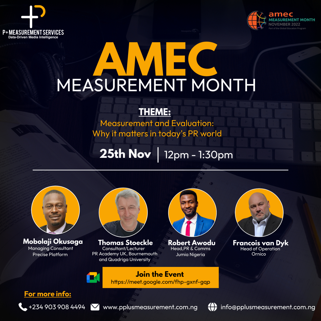 P+ Measurement Services set to host 2022 AMEC Measurement Month event in Nigeria