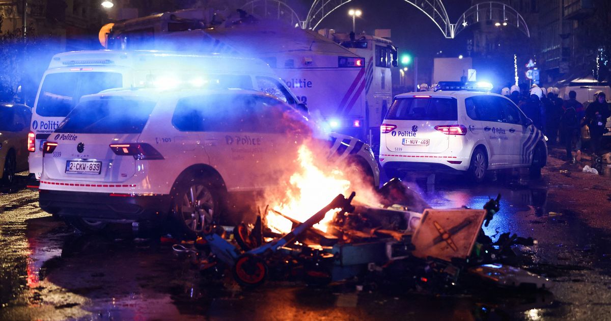 Morocco V Belgium: Riot Erupts As Moroccan Fans Flip Cars, Celebrate Famous Win