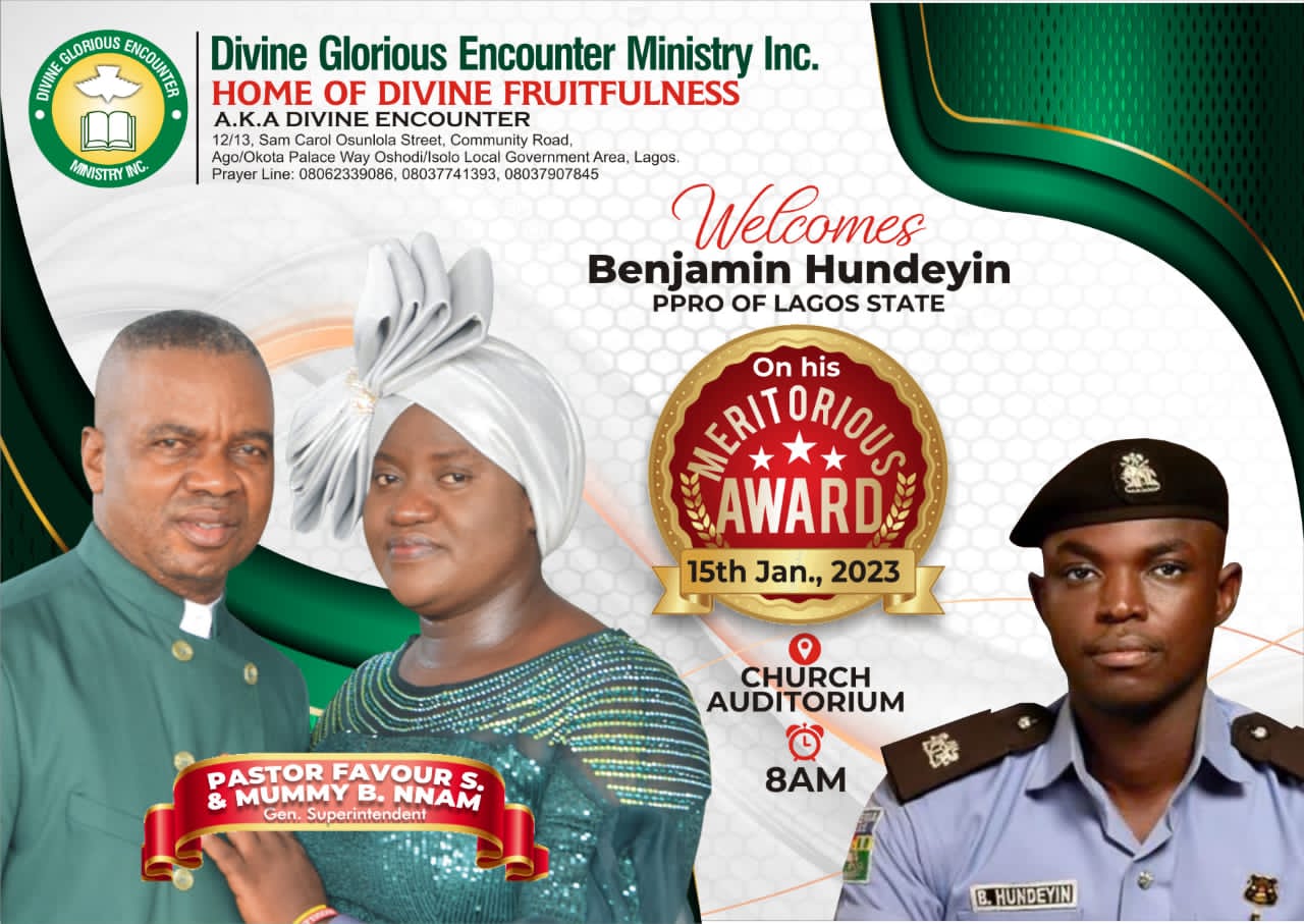 Divine Glorious Encounter Ministry honours Lagos PPRO