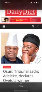 Tribunal Judgement: Governor Adeleke Rejects Tribunal Verdict, Heads to Appeal Court