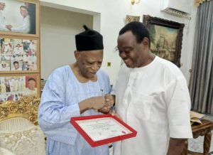 Jimoh Ibrahim visits Adamu, presents certificate of return