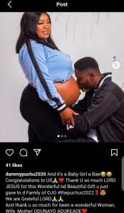 Nollywood Actor, Damilola Ojo welcomes a bouncing baby girl (photos)