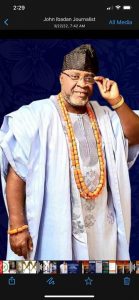 EID-EL-FITRI: Dr.Okundaye Felicitates With Muslims Enjoined Them To pray For Peacefull Coexistence Of  Nigeria.