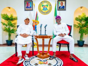 Governor Sanwo-Olu receives Ododo in Lagos, says entire APC family'll work for his victory in Nov poll