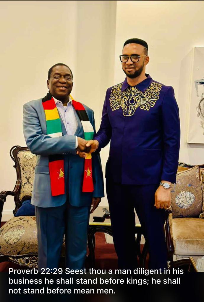Zimbabwe President H.E Emmerson Mnangagwa Receive Dr Chris Okafor to the State House