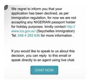 Breaking : Confusion As Seychelles Bans Nigerian Passport Holders?