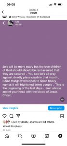 Another Plane Crash In Columbia, Fulfilment of Pro lm Kingsley Prophetic Warming in July 