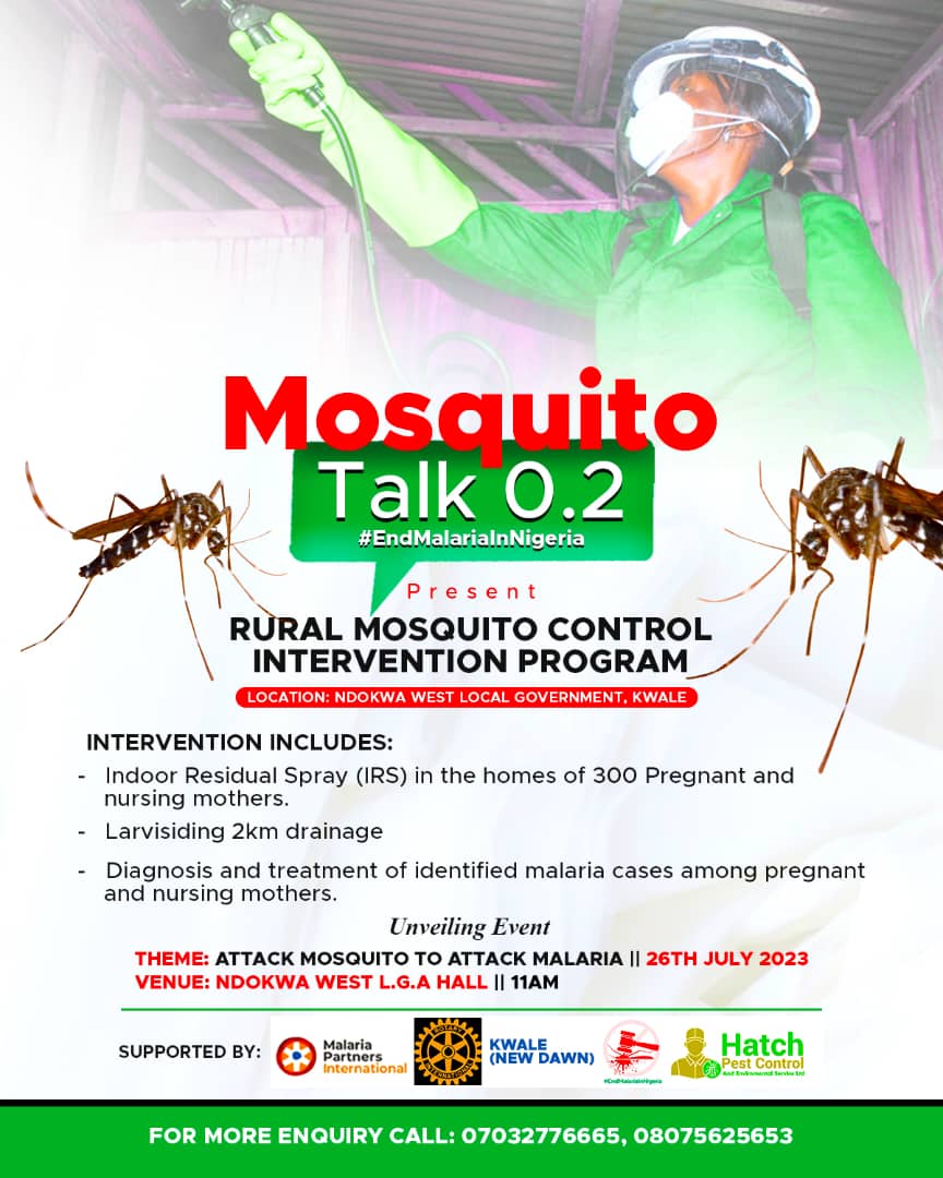 #EndMalariaInNigeria ; Nursing mother,300 pregnant women to benefit in community Mosquito control intervention in Kwale Delta state