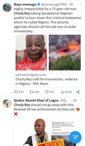 Nigerians Slam Charly Boy