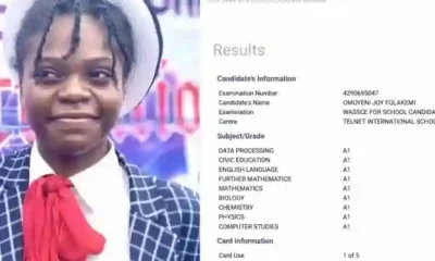 Breaking: Ondo Student, Omoyeni Joy Folakemi Makes 9As In WAEC, 338 In JAMB, 1400/1600 In SAT