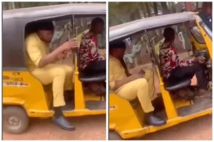 Uproar as Anambra legislator barred from entry into Assembly complex in Tricycle