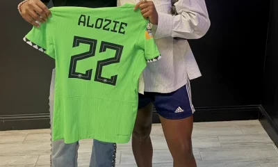 Super Falcons Player, Michelle Alozie Meets Davido, Nigerians React