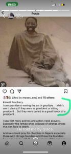 Ex-President  Of Ivory Coast is dead, Another Confirmation Of Pro. Kingsley’s Prophecy

Sadly, the Former Ivory Coast President, Henri Konan Bedie is dead. The ex-president who was, part of an old guard of politicians that dominated politics in the West African nation for a generation died today,  aged 89, a close relative told Reuters on Tuesday.

Interestingly, the famous Nigerian prophet, Kingsley Aitafo predicted his demise. During the prophetic warnings, he stated that he saw a president waving the earth goodbye, especially an ex-president.

Bedie served as president from 1993 until his ouster in 1999. Later, he ran a losing race against his long-time political rival President Alassane Ouattara in elections in 2020 when he was 86 years old.

It is not clear how Bedie died. His spokesman could not be reached for comment. He was long remembered – and in some parts reviled – for his role in promoting the issue of “Ivoirite”, or Ivorian identity.

The issue fuelled tensions between those who considered themselves natives in the south and east, and the many foreign workers from neighbouring countries long settled in the country’s north.

It would also be recalled that he was God's mouthpiece who warned about several air crash a few weeks back. And God confirmed his words including the recent air crash at Ikeja yesterday but gladly no life was lost.