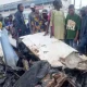 JUST IN: Uproar as helicopter crashes into building in Lagos [VIDEO]