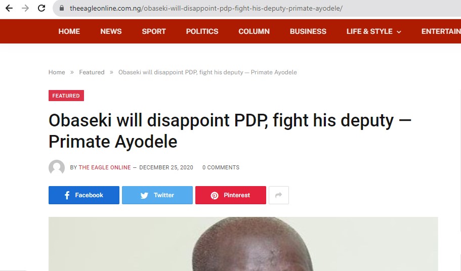 How Primate Ayodele Foretold Disagreement Between Gov Obaseki and Deputy Phillip Shaibu Three Years Ago