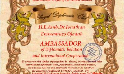 Amb. Jonathan Ojadah Bags European Diplomatic Ambassadorial Appointment