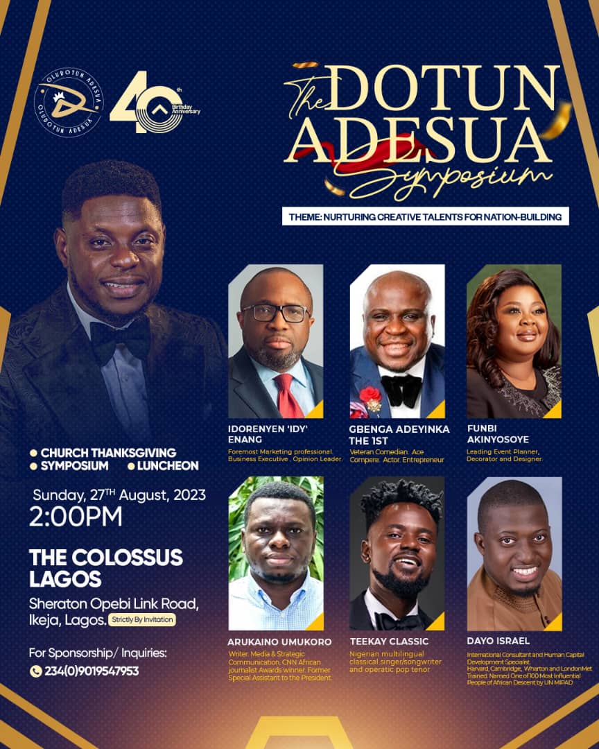 Idy Enang, Gbenga Adeyinka the 1st, others for 'The Dotun Adesua Symposium