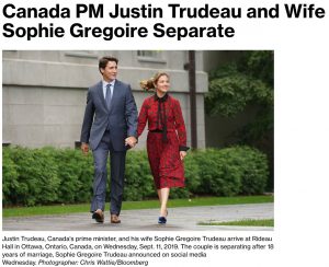 Canadian PM, Justin Trudeau Splits With Wife