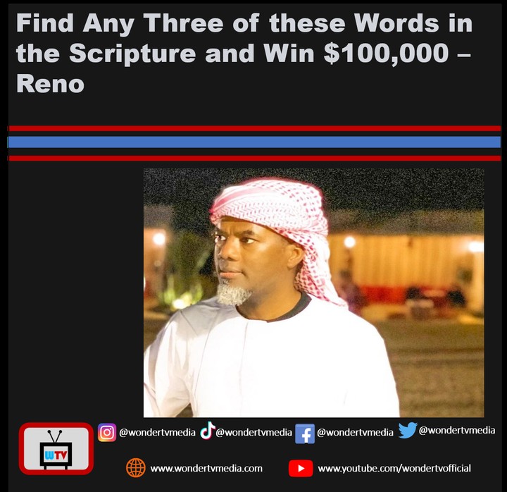 Find Any Three Of These Words In The Scripture And Win $100,000 – Reno