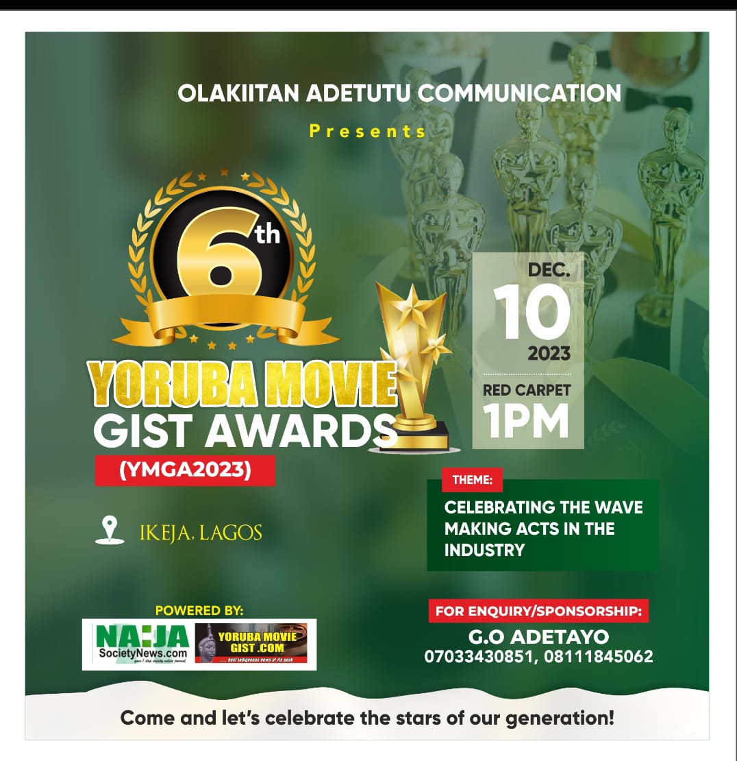 Breaking! Yoruba Movie Gist Awards Announces 6th Edition, Calls for Nominations