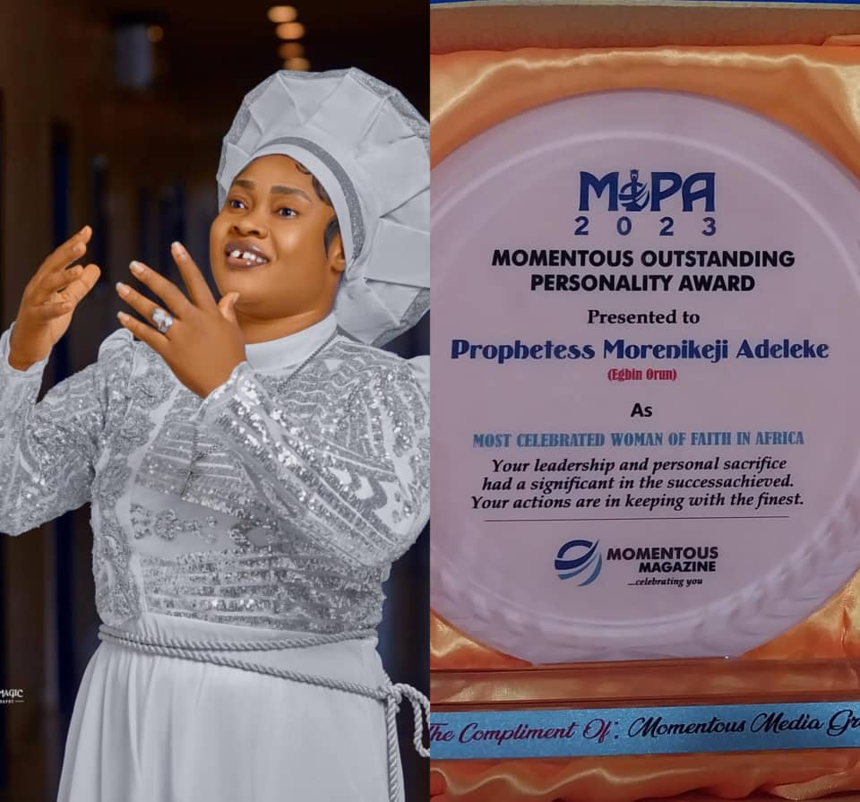 Prophetess Egbìn Orun Receives Prestigious MOPA Award As Africa's Most Celebrated Woman Of Faith"