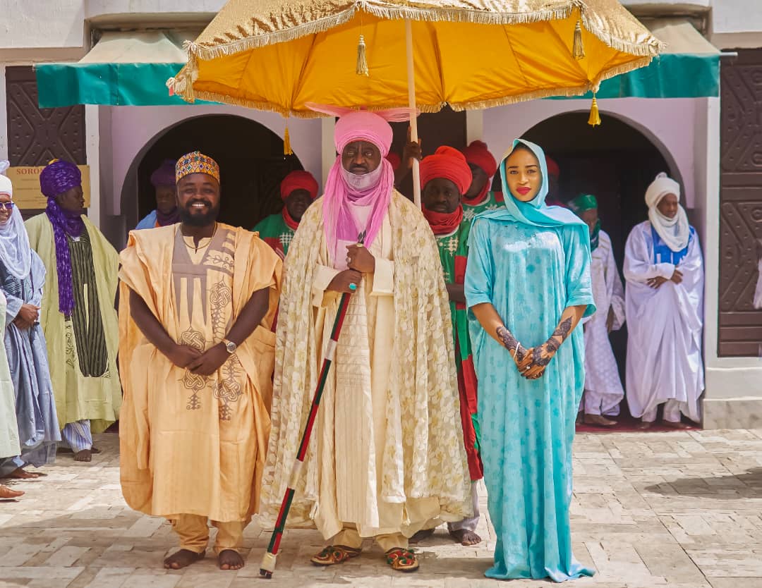The Big Break Moment Convener, Tayo Folorunsho meet the 15th Emir of Kano, Aminu Ado Bayero at His Palace