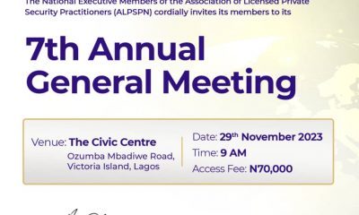 ASSOCIATION OF LICENSED PRIVATE SECURITY PRACTITIONERS OF NIGERIA (ALPSPN) HOLDS ANNUAL GENERAL MEETING