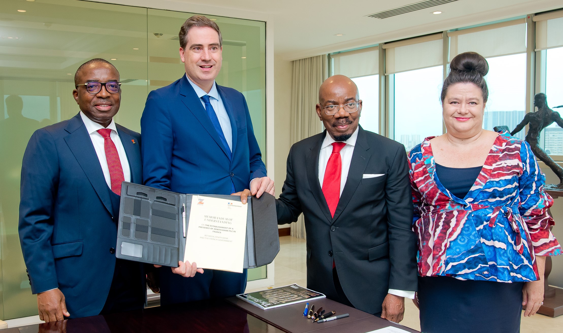 ZENITH BANK SIGNS MOU WITH THE FRENCH GOVERNMENT TO ESTABLISH A SUBSIDIARY IN FRANCE