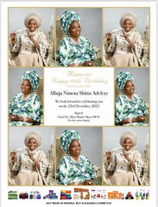 Elegant Diva, And Corporate Amazon, Shade Okoya Celebrate's Mum At 80