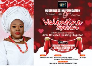 Queen Blessing Foundation (QBF) To feed and clothe Afemai Widows and aged women In Edo State 14th Feb 2024