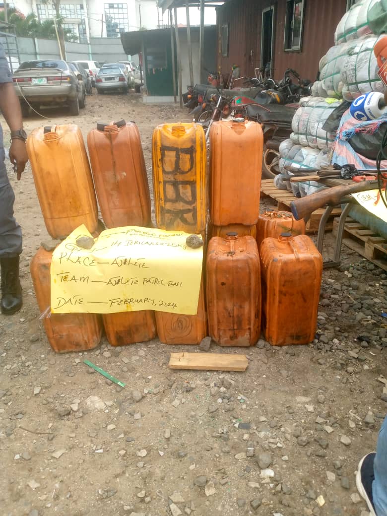 FOU Zone A seizes parboiled rice concealed in jerry cans By Ifeoma Ikem