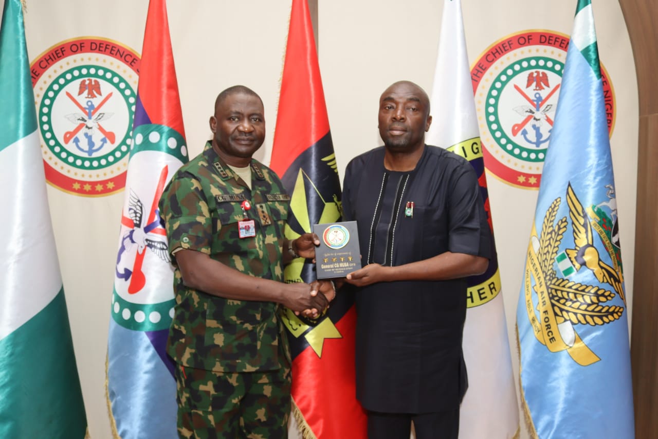 FHA MD Hon Oyetunde Ojo visits the Chief of Defence staff, Gen CG Musa.